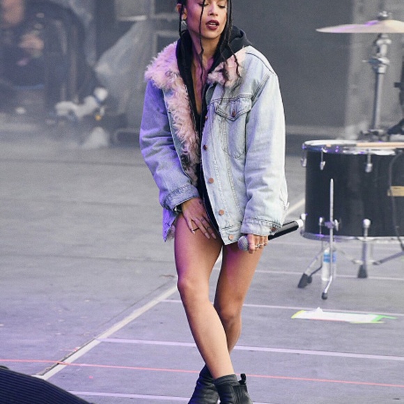 Alexander Wang Shearling Jean Coat Pink Size XS - Picture 3 of 12